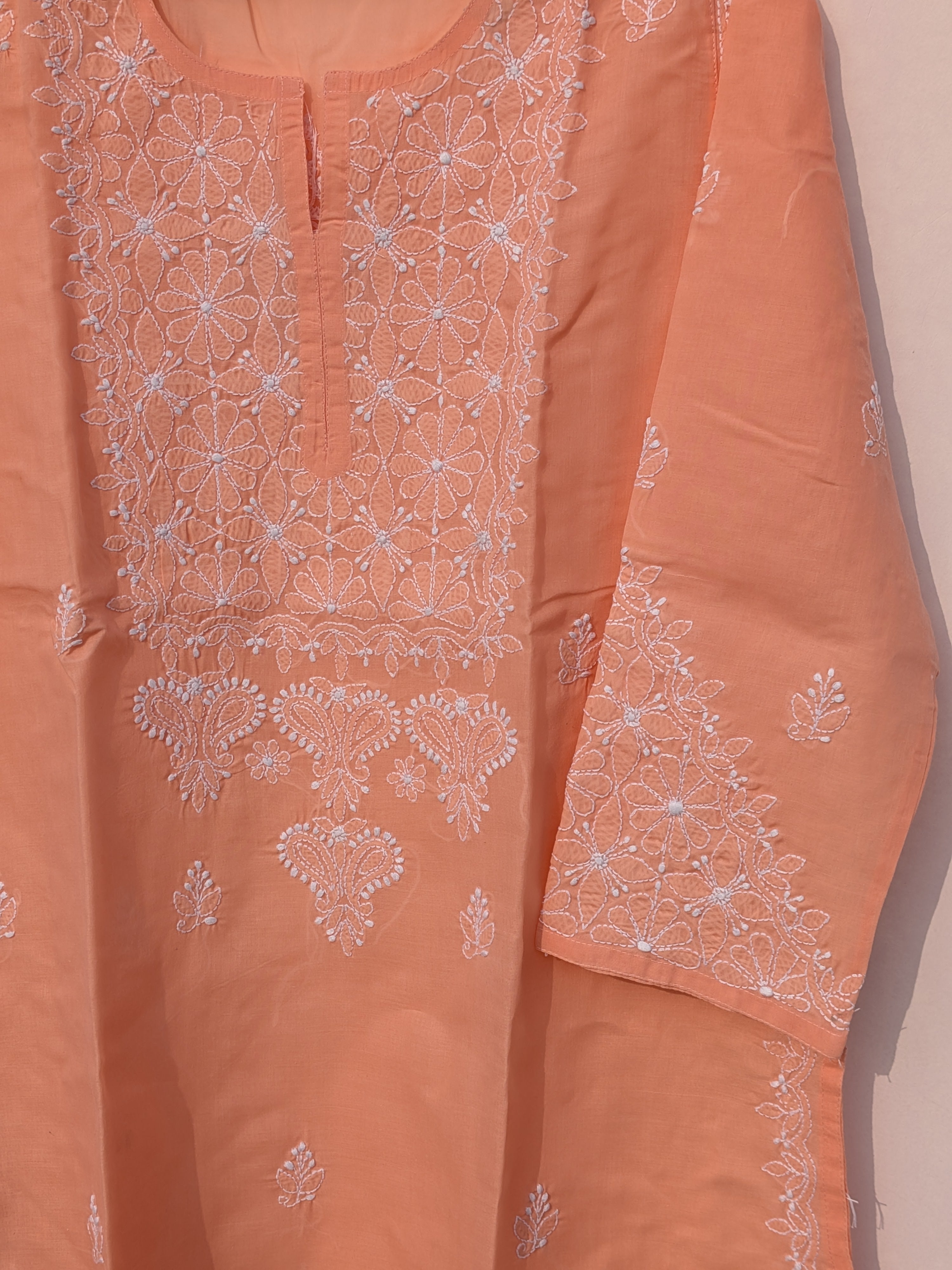 Peach Cotton Kurta