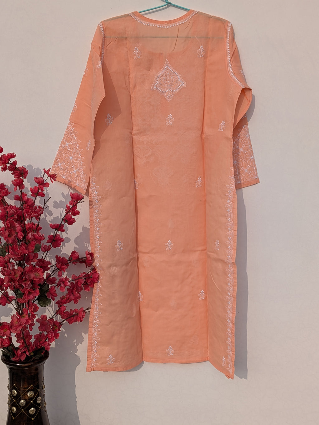 Peach Cotton Kurta
