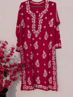 Red Rayon Kurta