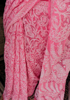 Baby Pink Full Jaal Saree