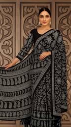Black full Jaal Saree
