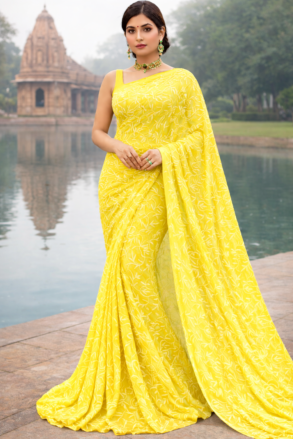 Yellow Tepchi Saree