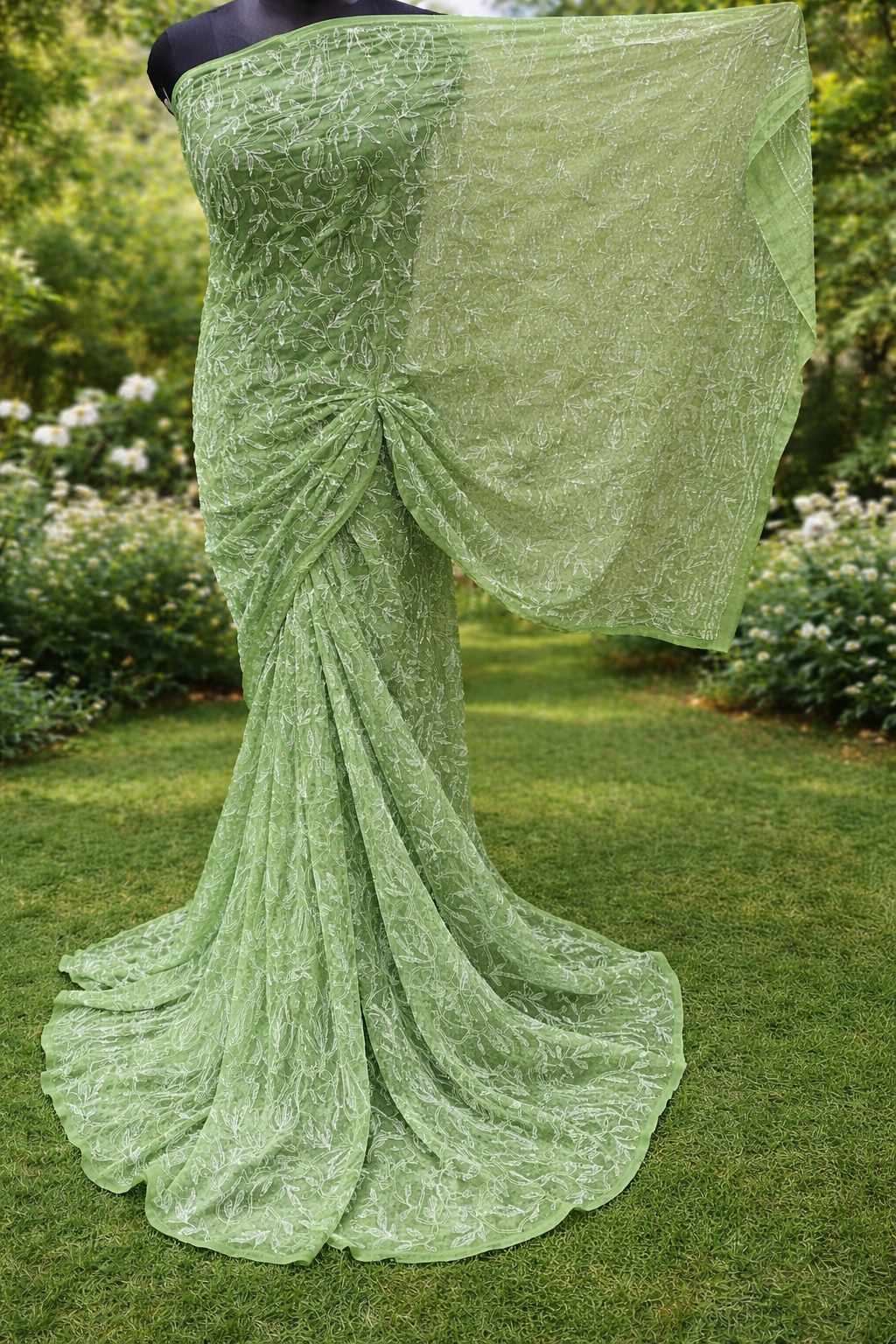 Green Tepchi Saree