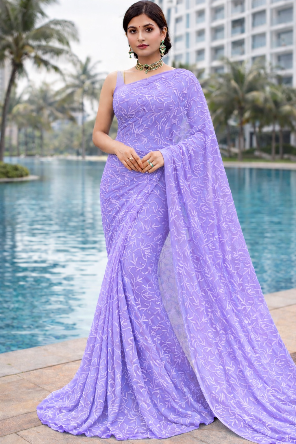 Lavender Tepchi Saree