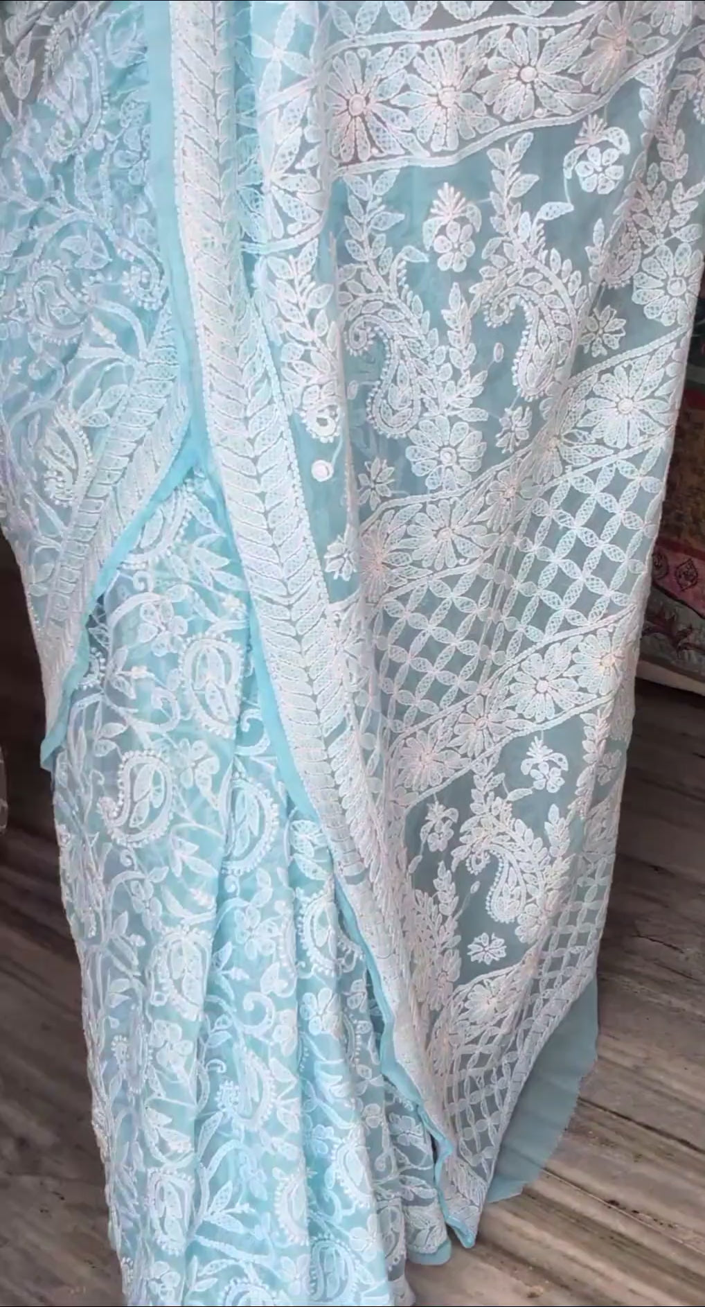 Blue Full Jaal Saree