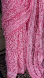 Baby Pink Full Jaal Saree