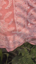 Peach Half Jaal Saree