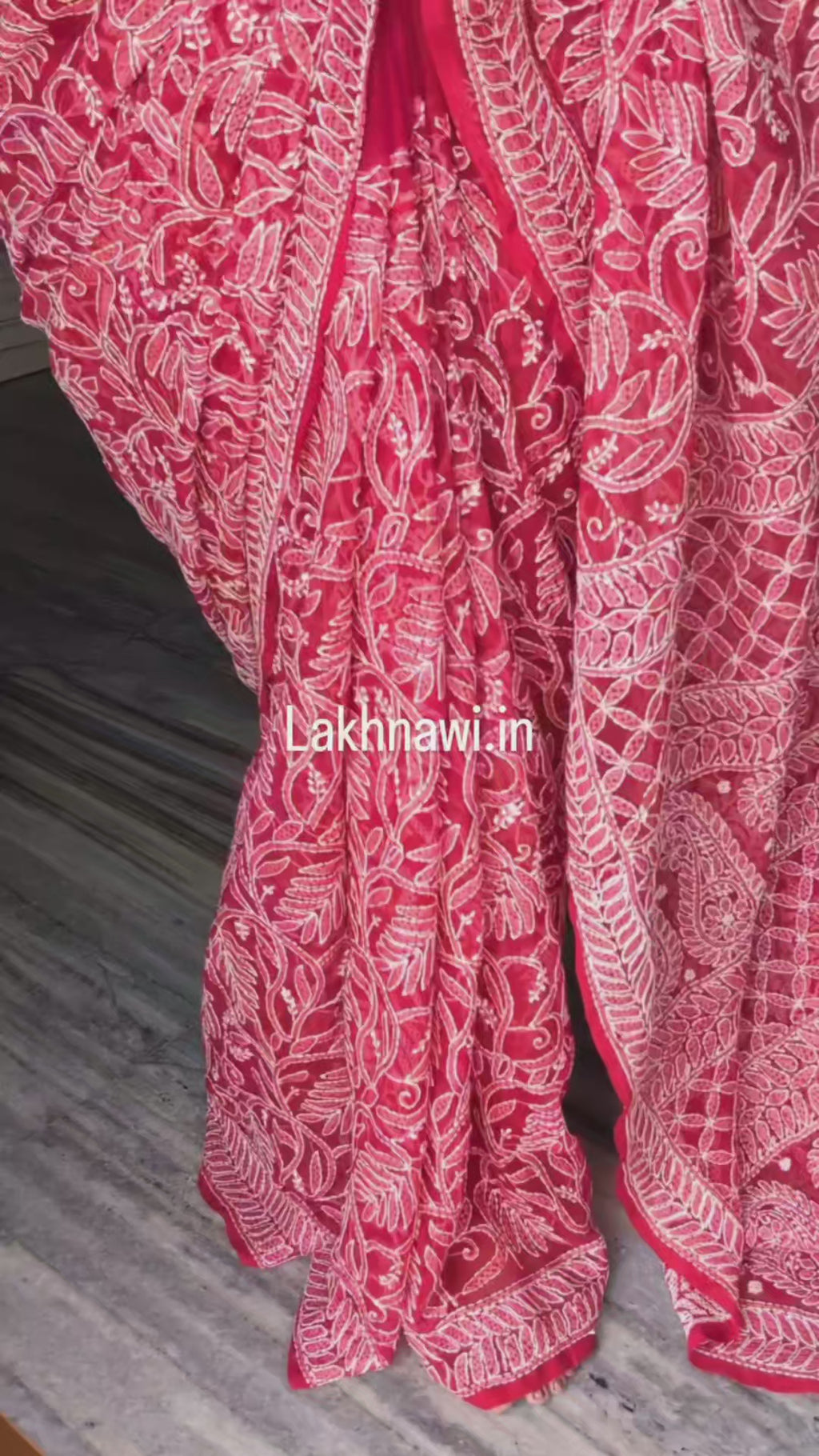 Red full Jaal Saree