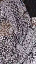 Black full Jaal Saree