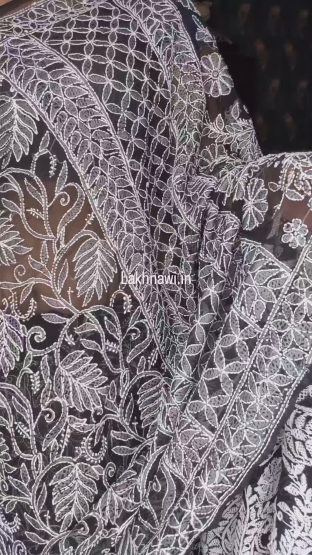 Black full Jaal Saree