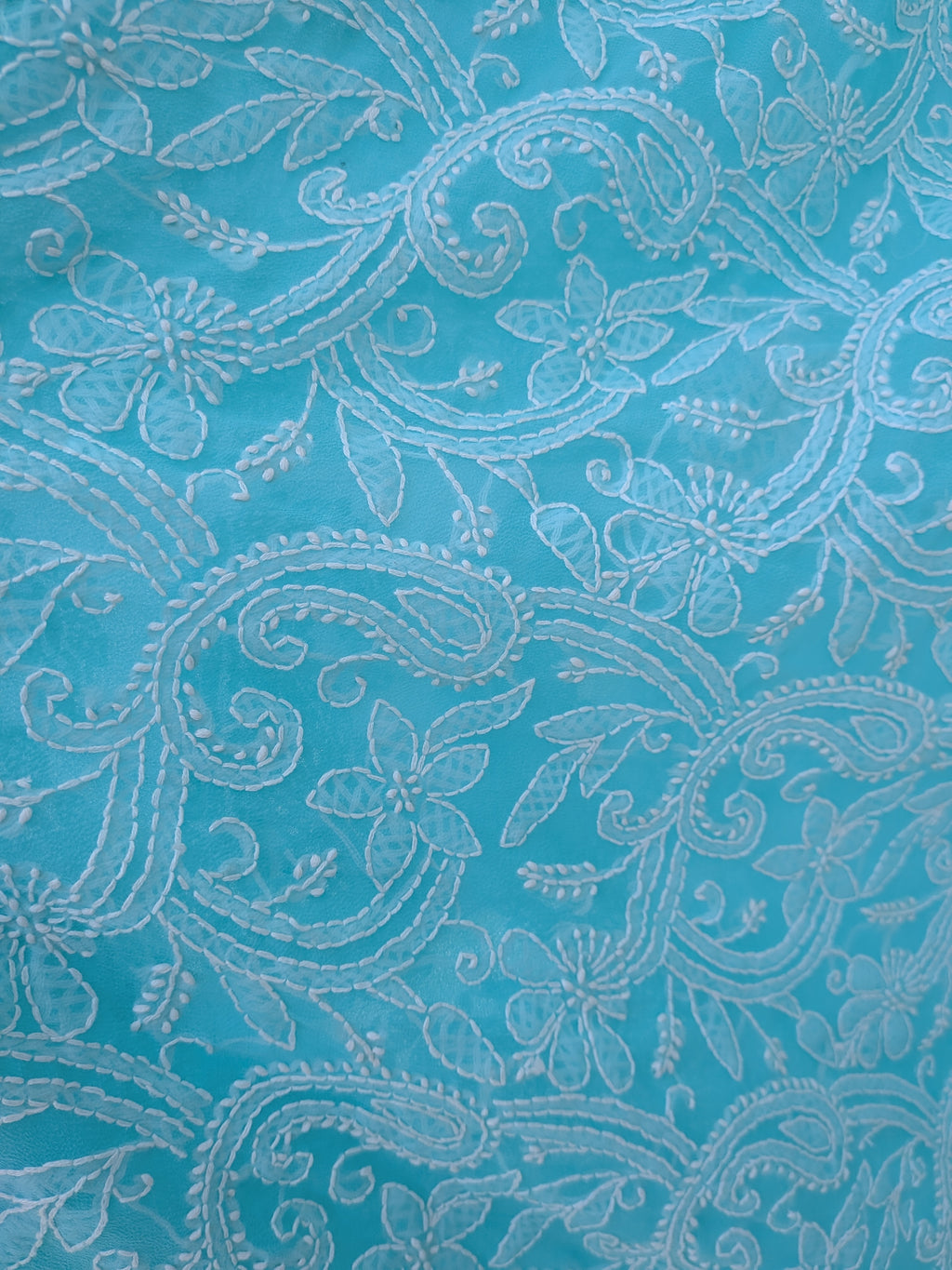 Sea green half jaal saree