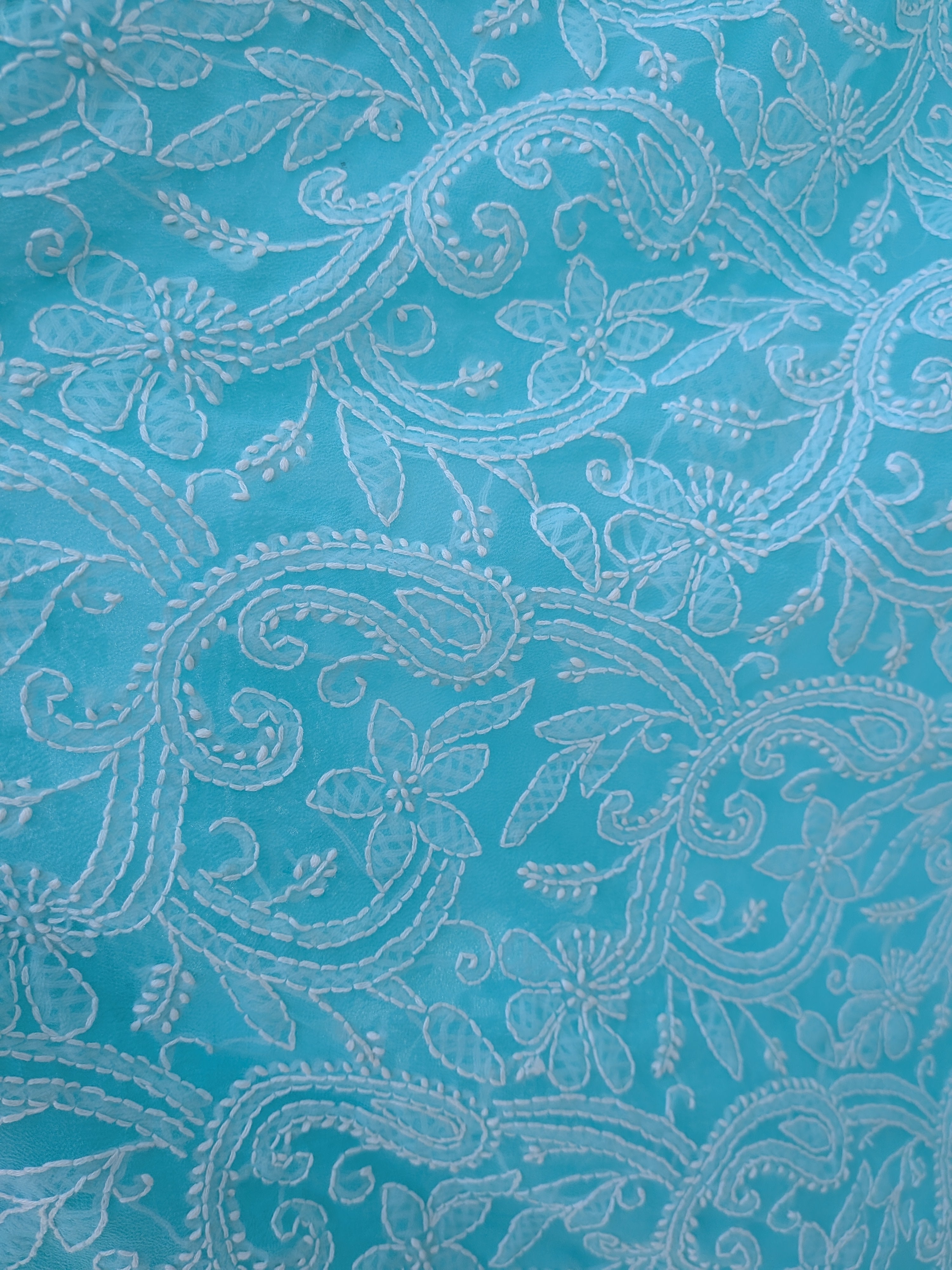 Sea green half jaal saree