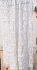 Chandni white full jaal lucknow chikan saree with mukaish work