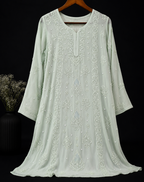 Mint green pure viscose gorgette kurta size 44