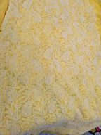 Yellow unstitched jaal suit
