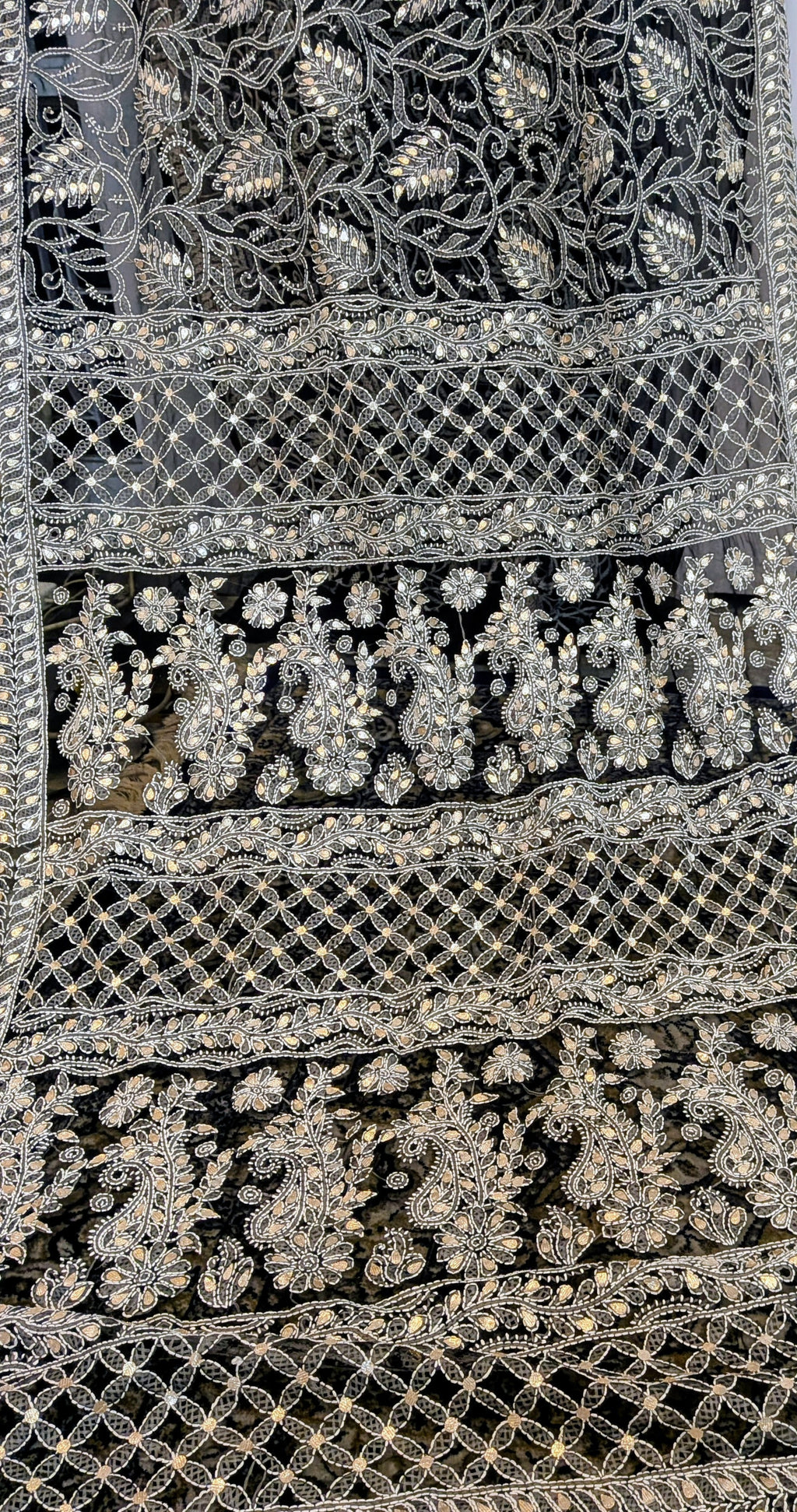 Black full jaal gotta patti saree