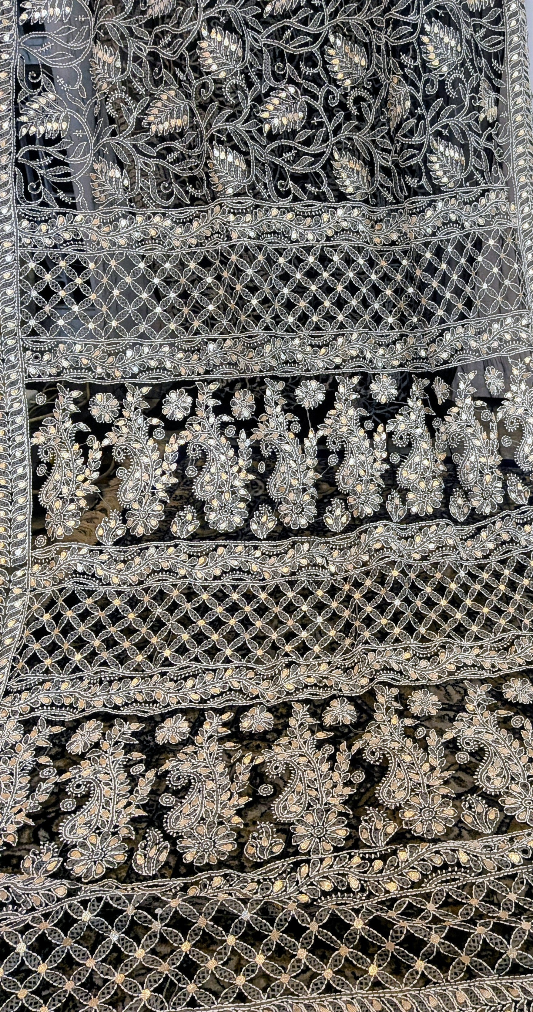 Black full jaal gotta patti saree