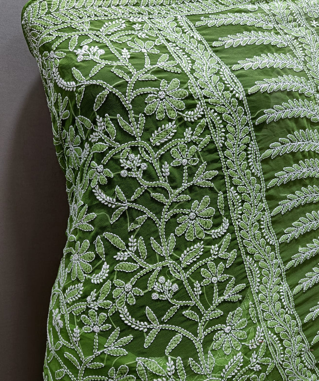Light green full jaal saree