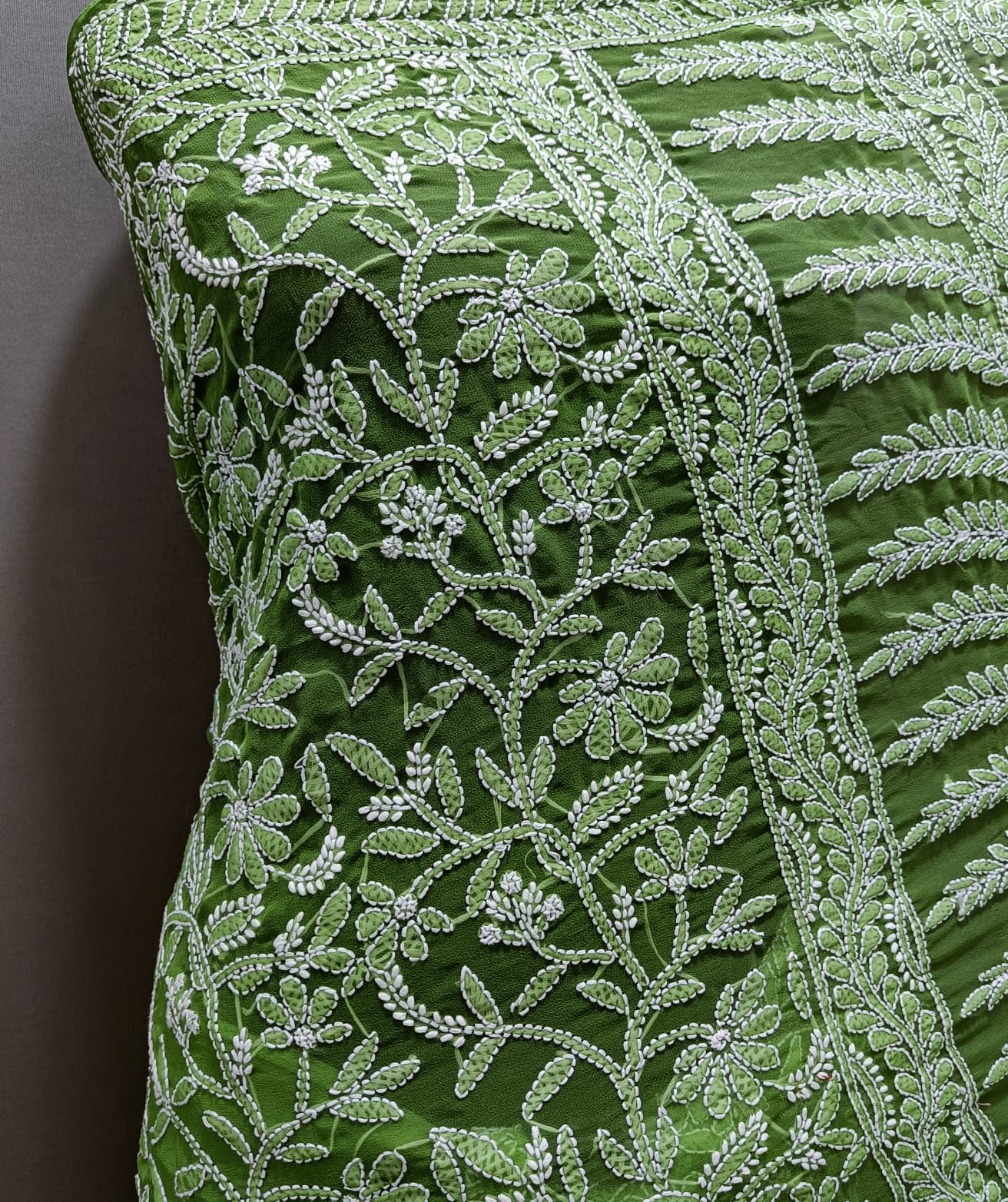 Light green full jaal saree