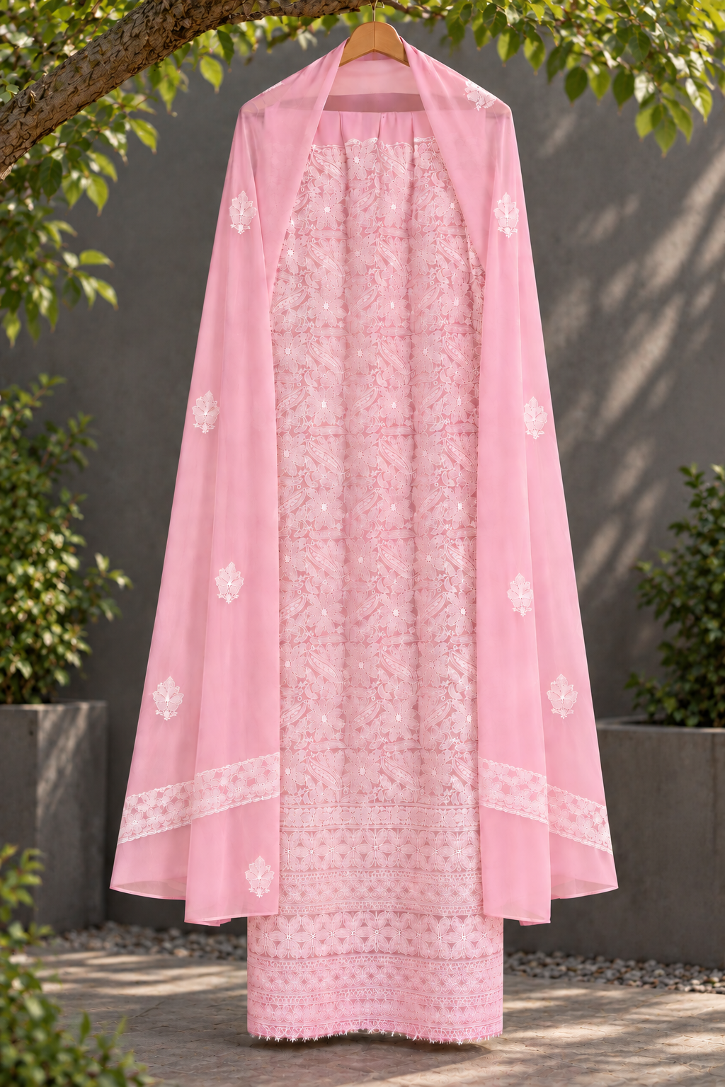 Pink jaal 3 pc suit