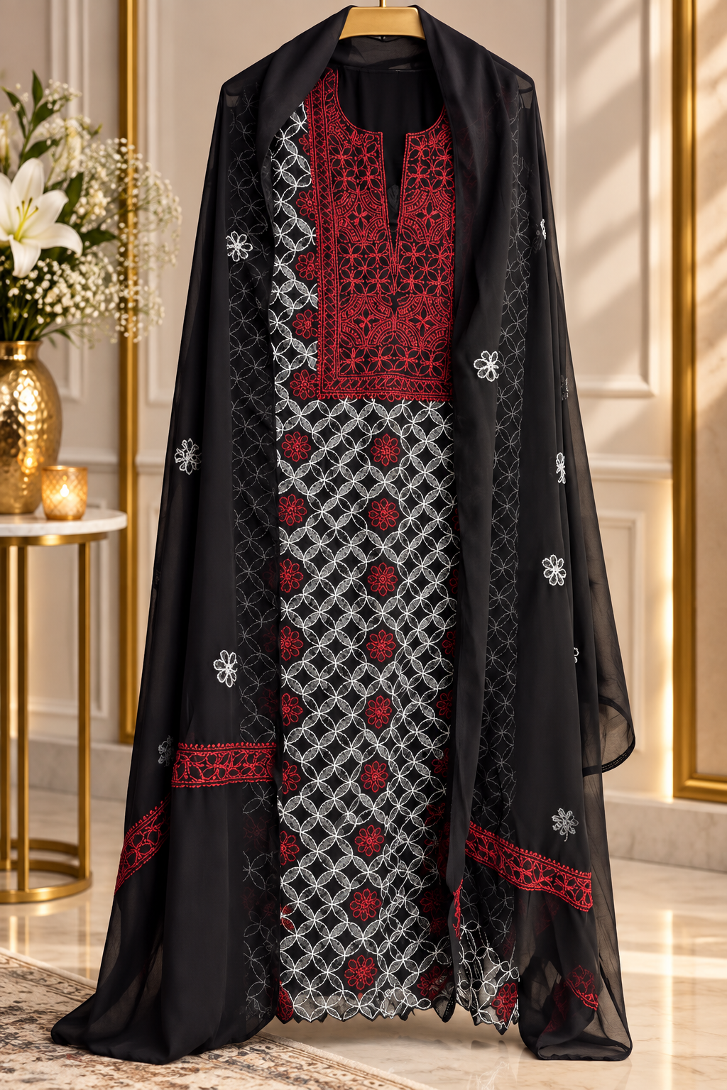 Saira ~ neck design jaal suit