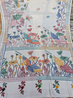 Swan Hand stitched Kantha saree