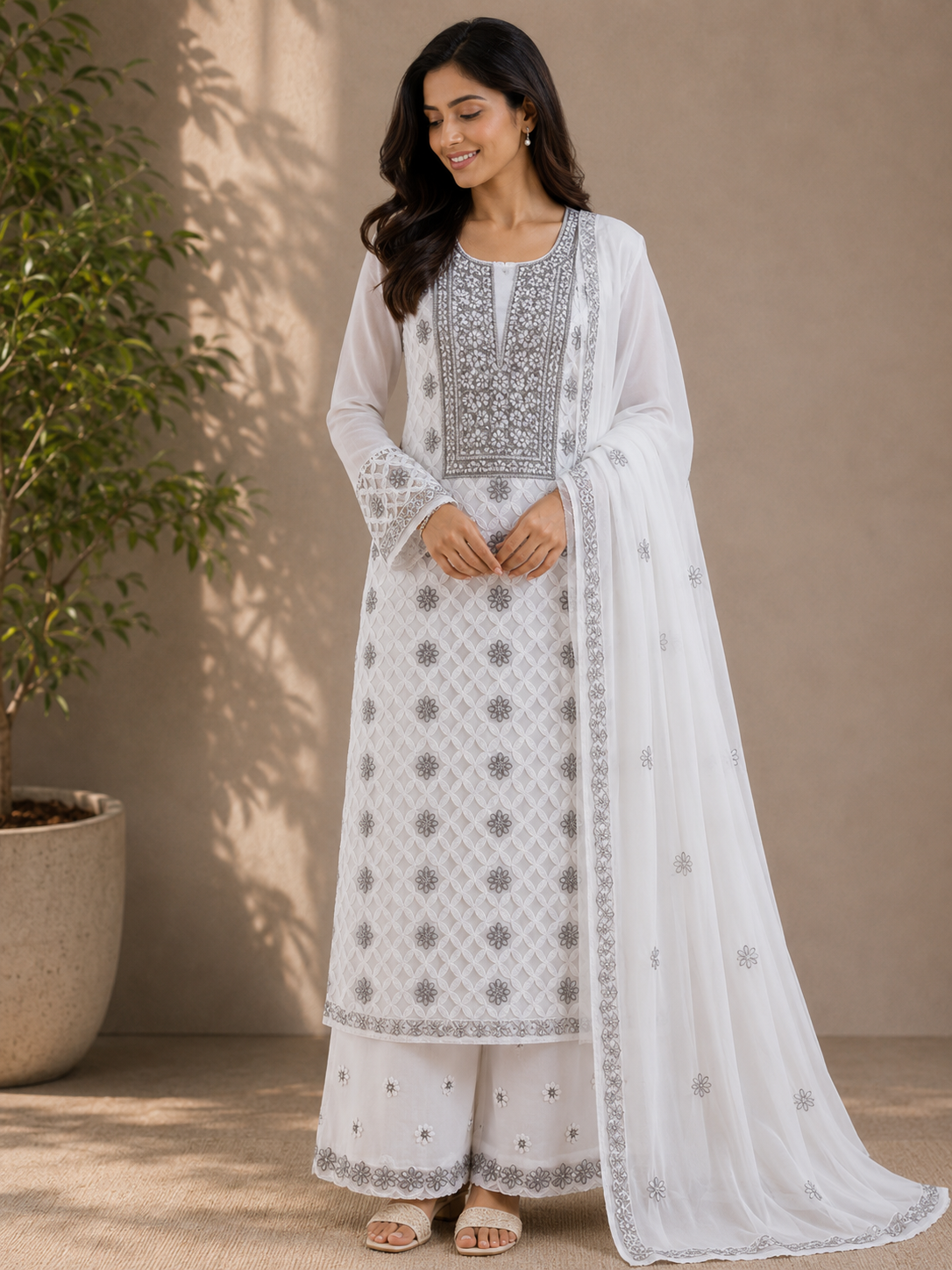 Jaal suit cross design