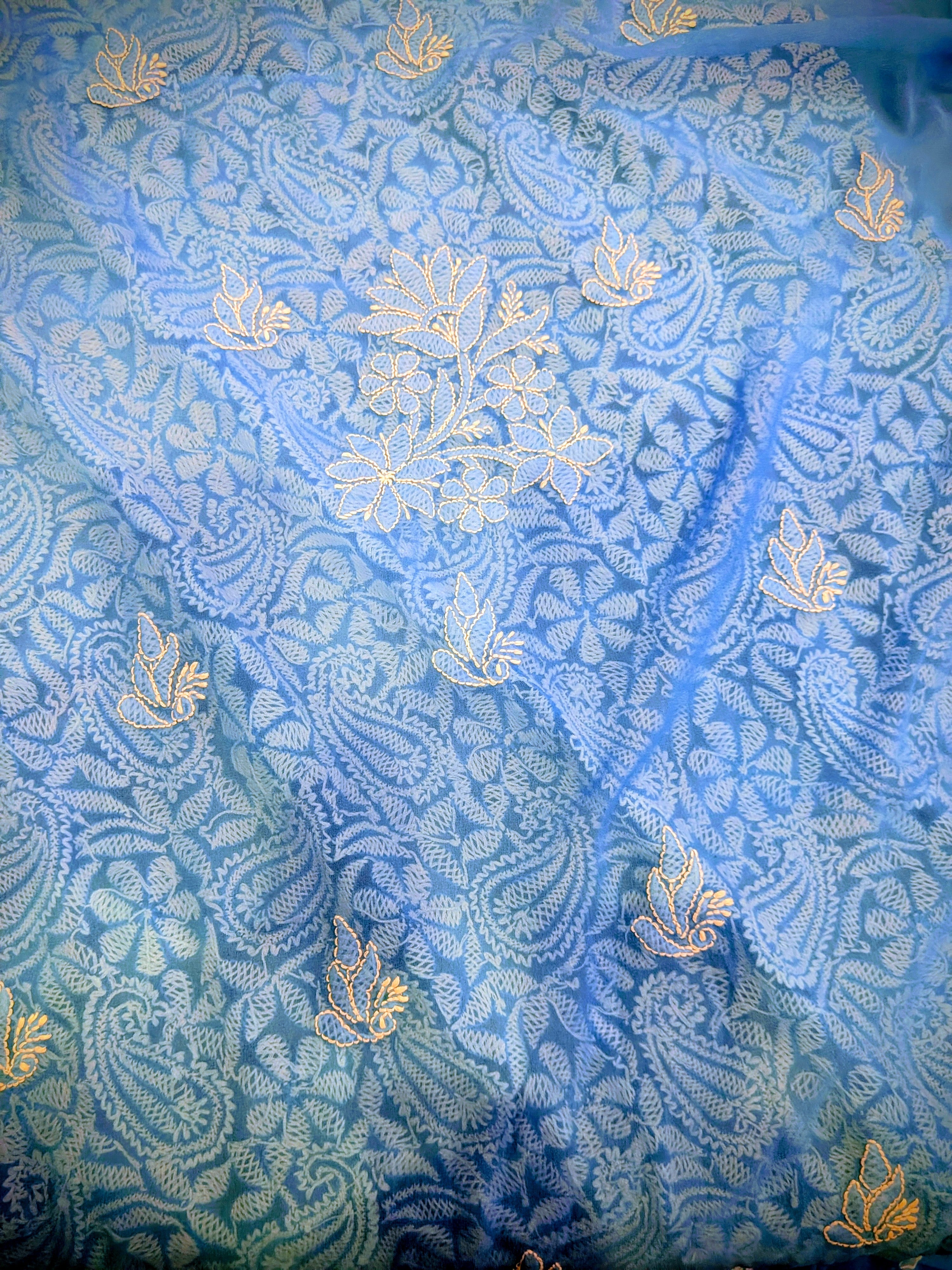 Blue jaal unstitched suit