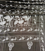 Black Kantha on semi silk