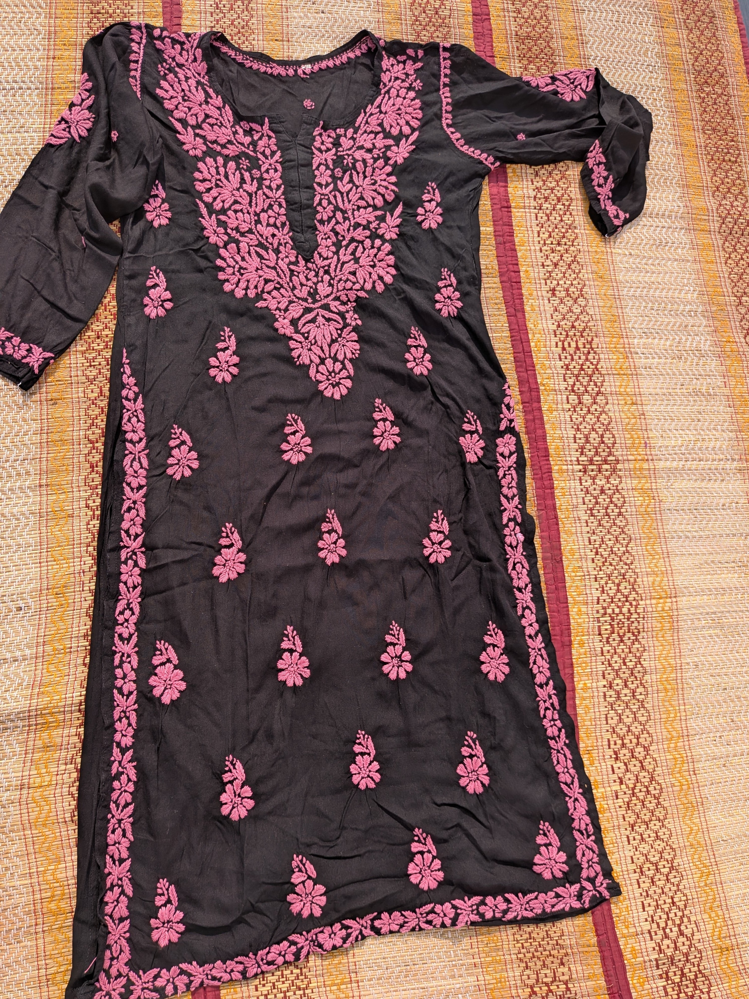 Black and pink Rayon kurta size 38