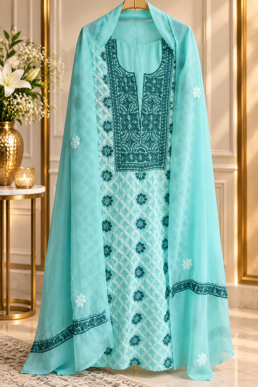Saira ~ Neck design jaal suit