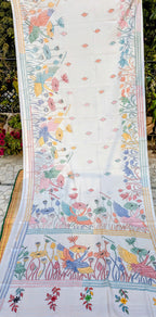 Swan Hand stitched Kantha saree