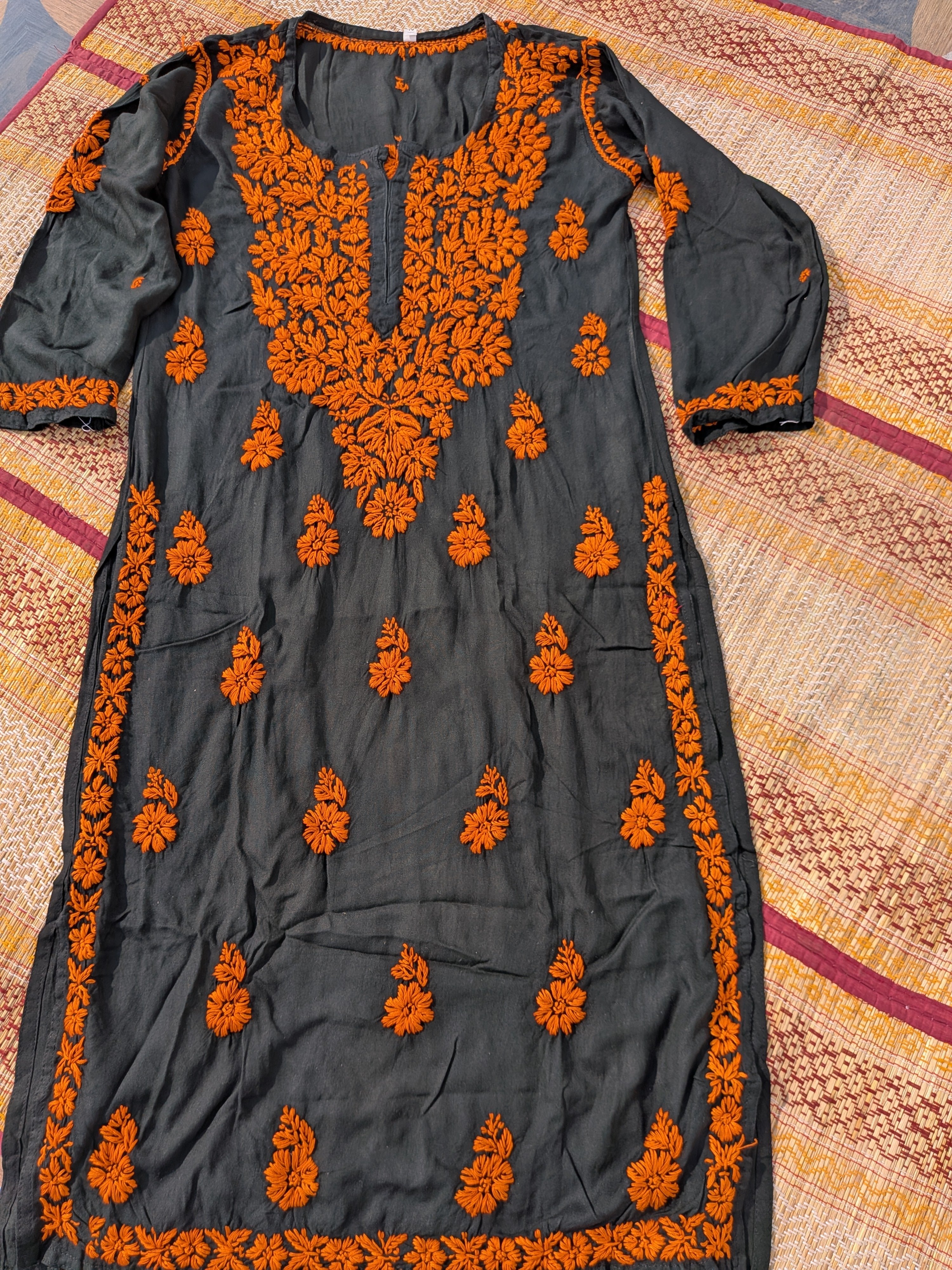 Black and Orange kurta in 38 size