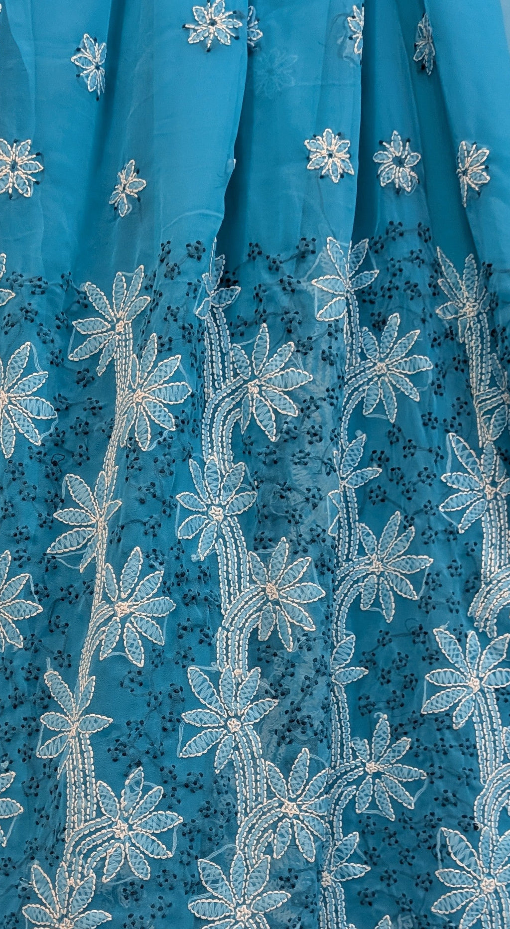 Firozi blue Palla Border Saree